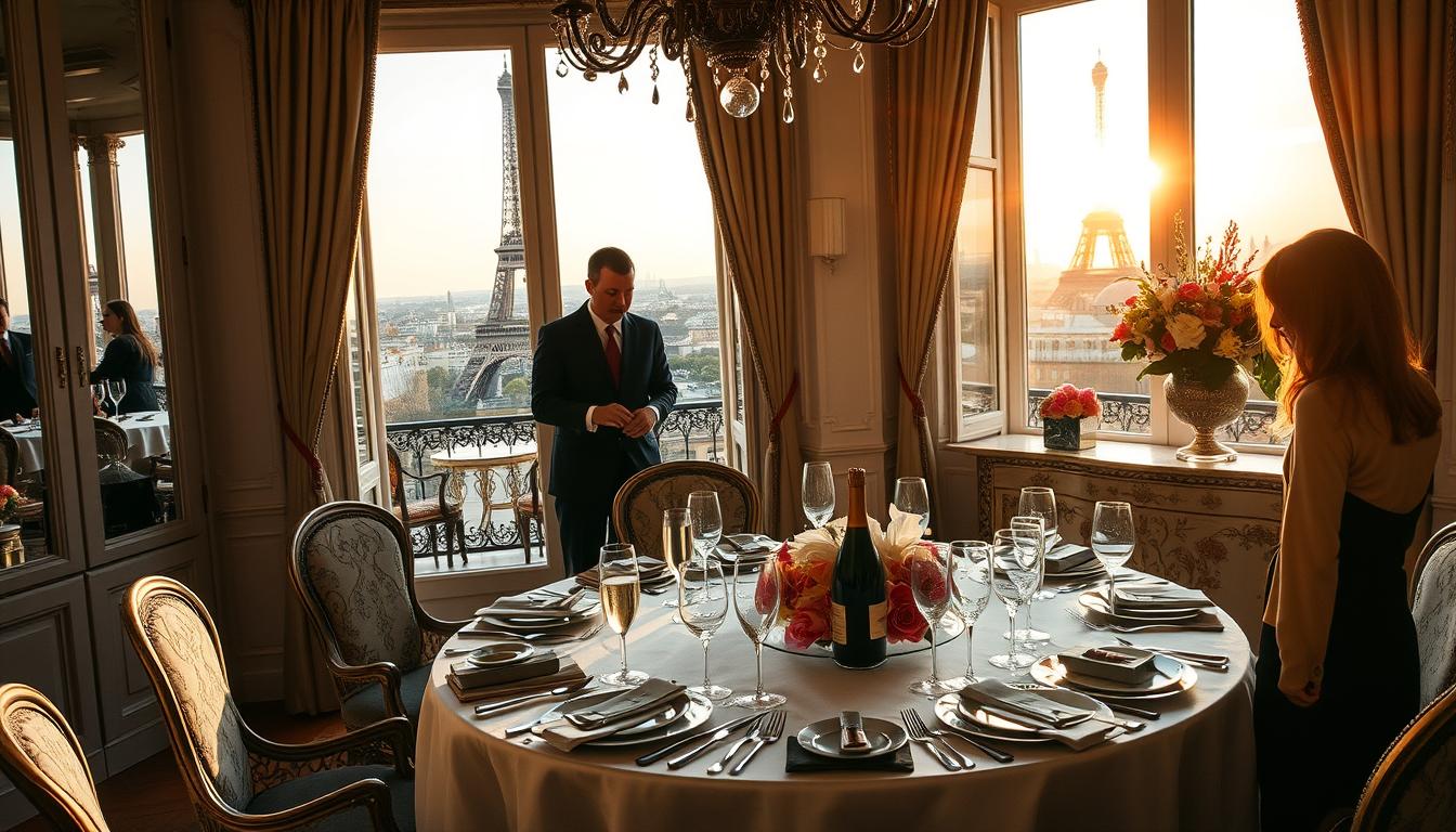 Elegant private celebration in Paris with Eiffel Tower view