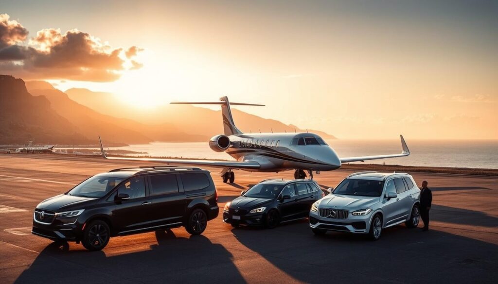 Private jet landing at remote luxury destination