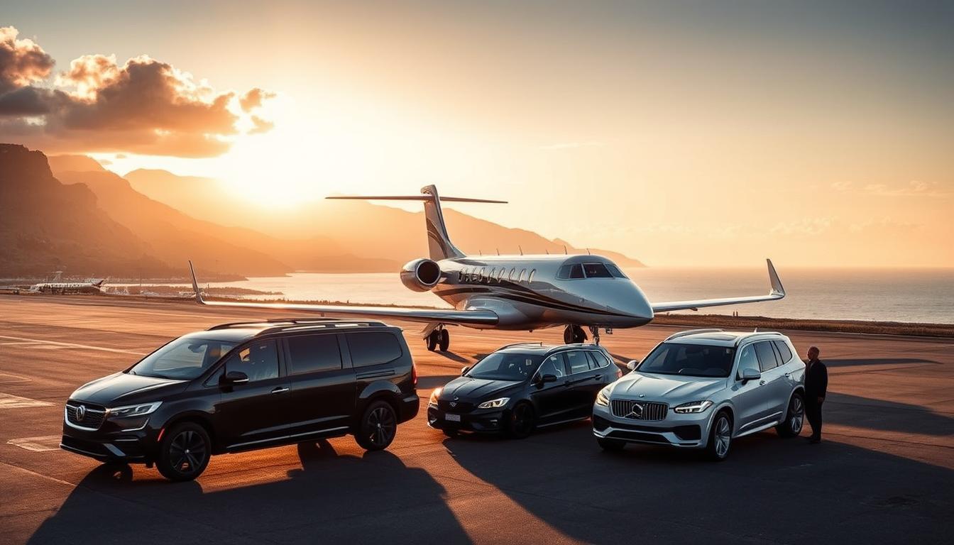 Private jet landing at remote luxury destination