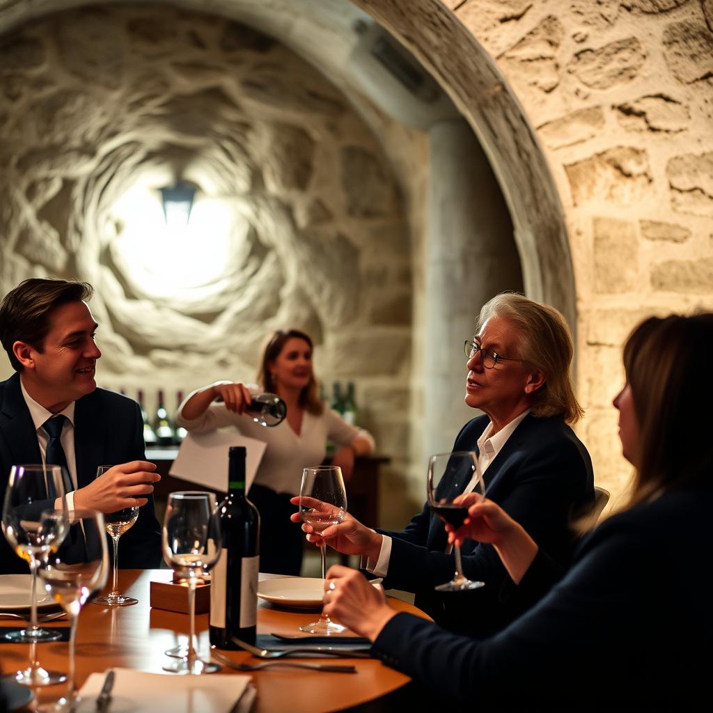 Private wine tasting in an exclusive vineyard cellar